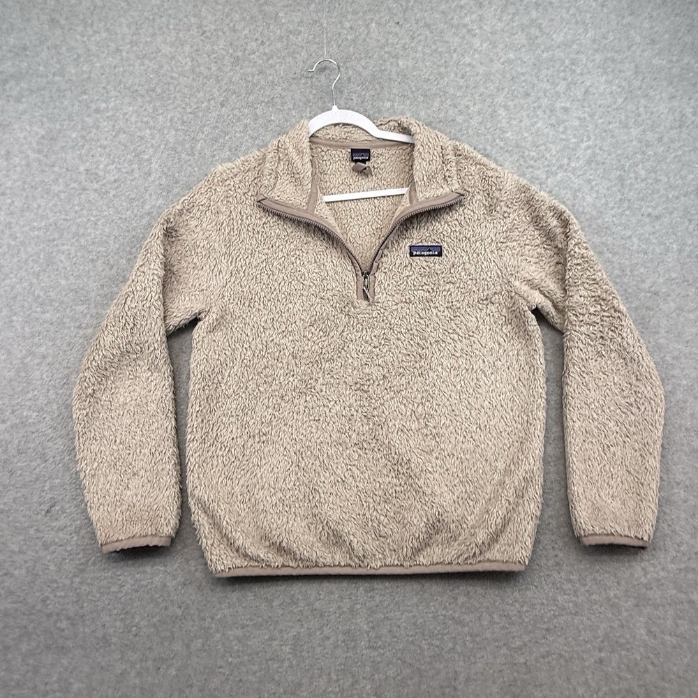 PATAGONIA LOS GATOS WOMENS JACKET‎ SMALL BEIGE PULLOVER 1/4 ZIP FLEECE